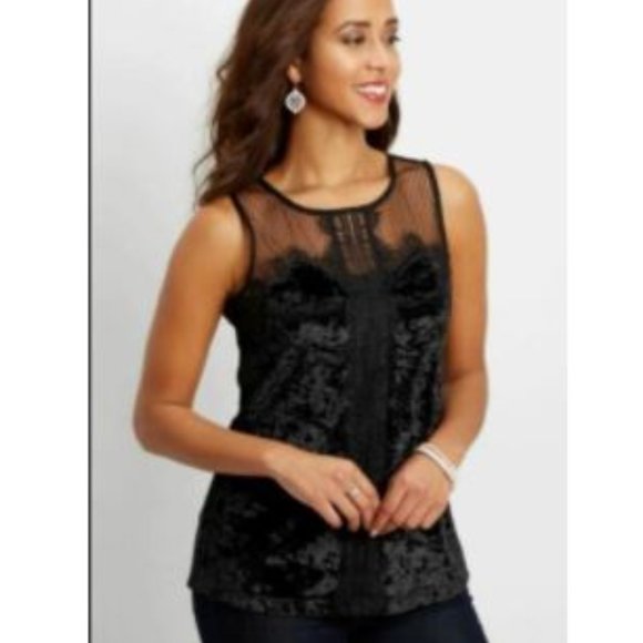 NEW Maurices XXL Crushed Black Velvet TANK